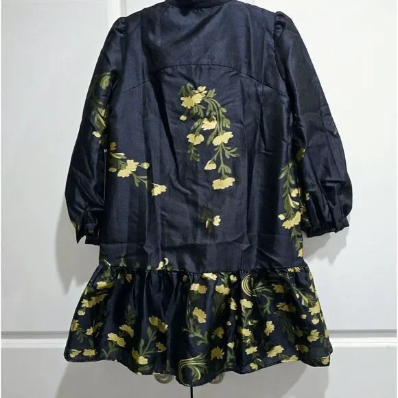 NWT - Tuckernuck - XS - Navy Jasmine Vine Jacquard Formal Palmerston Dress $228 - Picture 10 of 13